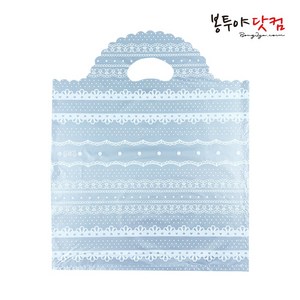 봉투야닷컴 HDPE 35호 (35x44cm) 100장 비닐쇼핑백 비닐봉투 옷봉투 의류봉투 손잡이봉투 링봉투, 레이스-투명