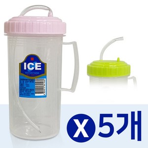 덕신 (손잡이 빨대컵) x(5개)500ml 병원물컵 환자물병, 단품