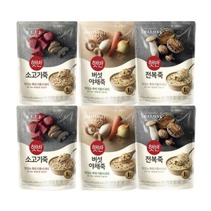 [총 6개입/450g]비비고죽 전복2+버섯야채2+소고기2, 2세트