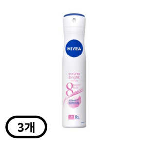 니베아 데오드라트 스프레이 엑스트라 브라이트, 200ml, 3개