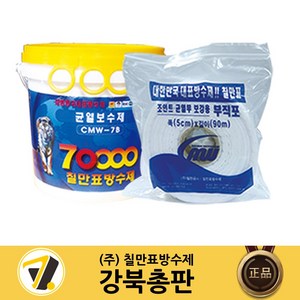 칠만표 균열보수제 (2kg) (부직포 1롤+붓 장갑) 옥상방수 건물 외벽 내벽 셀프 크랙 보수용 CMW-7B, 1개