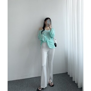 핀턱 앞트임 하이웨스트 밴딩 부츠컷 트레이닝 팬츠 4컬러
