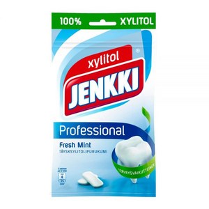 껌 Jenkki Pofessional Fesh Mint - 핀란드산 100% 자일리톨 츄잉껌 가방 90g, 1개