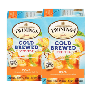 (2개구성) 트와이닝 Twinings 콜드브루 아이스티 복숭아맛 20티백, 40g, 2개, 2개