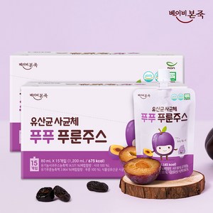 베이비본죽 유산균 사균체 푸푸 푸룬주스, 30개, 80ml