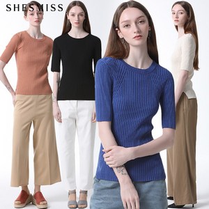 [쉬즈미스(SHESMISS)] 골지 반팔 니트 탑 (택가격 108000원)