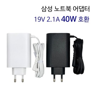 삼성 NT551XDA NT551XCJ NT550XDA NT550EBA 노트북 어댑터 충전기 19V 2.1A 40W 호환, 블랙, 1개