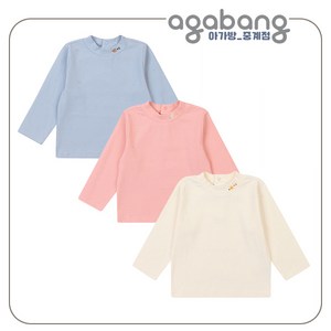 아가방 중계점*BEST* 노우 골지 티셔츠 (3Colo)(CREAM PINK BLUE) 데일리로 딱 좋은 골지 티셔츠 3종