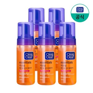 클린앤클리어 에센셜 훼이셜 포밍 클렌저, 150ml, 5개