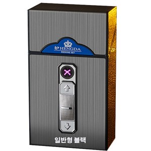 담배케이스 플라즈마 라이터 아크 일체형 신형 충전 지포 고급라이터, 담배케이스플라즈마라이터일반형-블랙, 1개