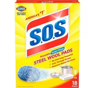 [미국직배송]S.O.S. 스틸 울 솝 패드 시트세제. 10개입/18개입. S.O.S Steel Wool Soap Pads, 18개, 18개