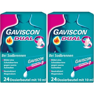 GAVISCON 듀얼 서스펜션 10ml 24개입 2개 세트, 240ml