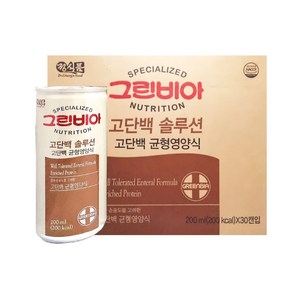 정식품 그린비아 고단백 솔루션 고담백 균형영양식, 200ml, 30개