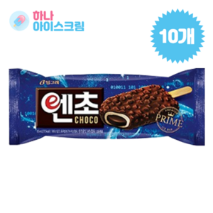 빙그레 엔초 초코바 아이스크림, 85ml, 10개