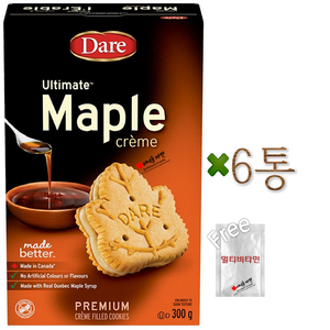 캐나다 데어 메이플 크림 쿠키 300g Maple Ceam Cookies made with maple syup peanut fee+멀티비타민 캐나다 직배송, 6박스