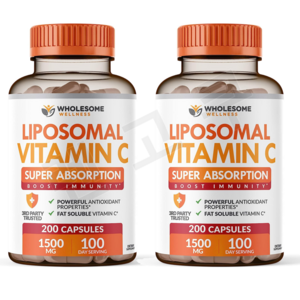 Wholesome Wellness 홀섬 웰니스 리포조말 비타민C 1500mg 200캡슐 2개, 200정