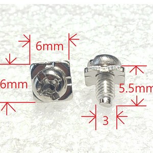 단자용 사각와샤 +자 M3 서스 볼트 6x6-3x5.5mm 8개 터미널, 1개