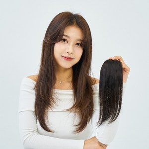 [50%행사중] 인모붙임머리 볼륨피스 헤어피스 옆머리볼륨 수제 가발 [아미모 PS-8010], 2개, 8cm 자연검정