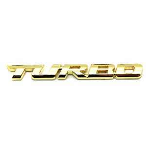 락모터스 자동차 3D 터보 엠블럼 TURBO 스티커 악세사리, 골드