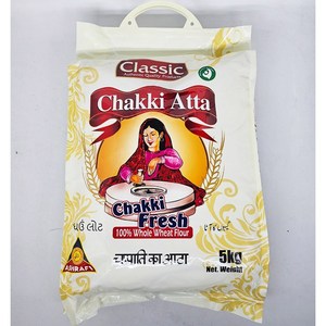 CLASSIC Chakki ATTA 클래식 차키 아따 밀가루, 5kg, 2개