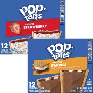 켈로그 팝 타르트 토스터 패이스트리 프로스트, 576g, 1개, Strawberry 12 Count + Frosted S'Mores 12 count