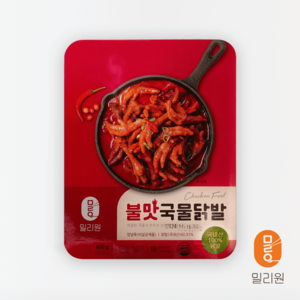 밀리원 매콤달콤 불맛 국물닭발 600g 캠핑 통닭발 안주 불맛, 6개