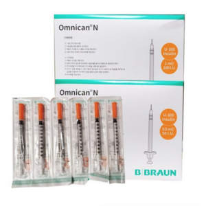 B.BRAUN 비브라운 인슐린 주사기 31G 8mm 1cc 100개/팩, 1개