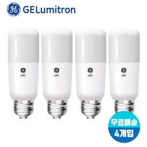 GE LED브라이트 스틱 전구 4.5W 9W 11W 14W E26 1등급 x 4개입, 전구색(노란빛), 4개