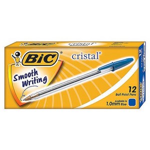 BIC) 크리스탈볼펜(1.0mm-12개입) 청 (M501132), 파랑12개입, 1박스, 파랑