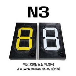 멀티넘버링 (수동식 숫자 표현 장치) N3 규격 : W26.9XH46.8XD5.8(mm), 검정/흰색, 1개