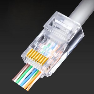 게이트웨이 관통형 CAT6 커넥터 RJ45 통과형 EZ플러그 100개입, 100개