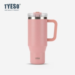 [TJCOMPANY] 타이소 TYESO 이중진공 보온보냉 데일리 대용량 스텐 텀블러 900ml 스테인레스텀블러 빨대포함, 핑크, 1개