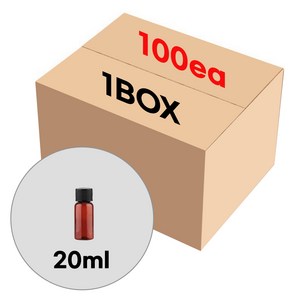 블랙캡 단마개 브라운 20ml 플라스틱 공병 소분병 여행 화장품용기 (1BOX 100개), 100개