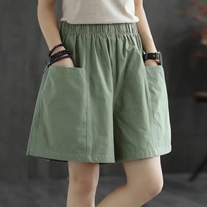 여성용 여름 반바지 빅사이즈 밴딩 5부 카고 팬츠 반바지 Women's Shorts