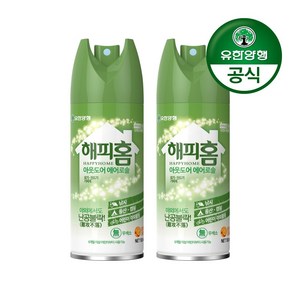 유한양행 [본사직영] 해피홈 아웃도어 에어로솔 모기 진드기 기피제 150mL, 2개