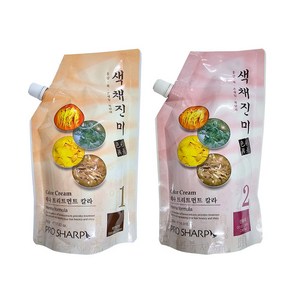 색채진미 한방헤나 칼라크림 1제+2제 각500ml, 자연갈색(1제+2제), 1개