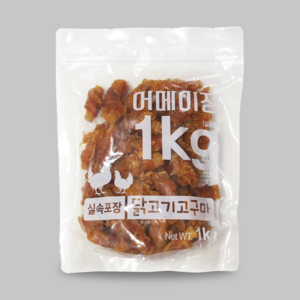 펫레터 어메이징 대용량 강아지 간식, 치킨고구마, 1kg, 1개