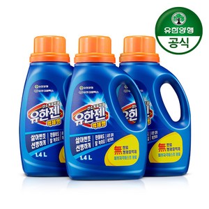 유한젠 산소계표백제 액체형 (용기), 1.4L, 3개