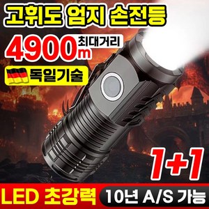 독일 1/1+1 엄지 미니 고휘도 손전등 초강력 LED 휴대용 미니 손전등 충전식 후레쉬 캠핑 방수 랜턴 서치라이트 조명 포장증정, 그레이, 3개