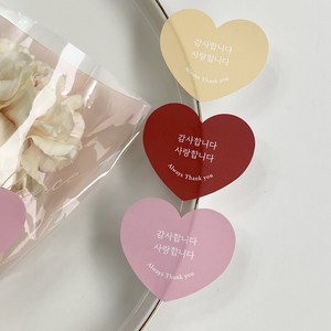 [노씨네인쇄소]사랑감사하트 하트스티커 어버이날 스승의날, 핑크, 100매