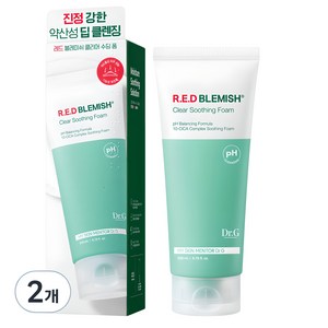 닥터지 약산성 레드 블레미쉬 클리어 수딩 폼, 200ml, 2개