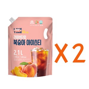 [태웅식품본사] 라이브타임 복숭아아이스티, 2.1L, 2개