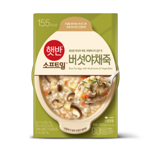 CJ 햇반 소프트밀 버섯야채죽 280g, 24개