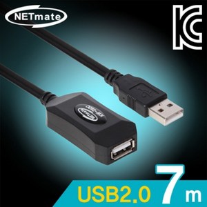 [강원전자] NETmate USB2.0 연장 리피터 케이블 [AM-AF] 7M [KW-240C], 단일 모델명/품번, 1개