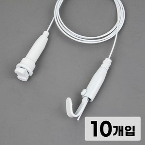 [철물인] 액자걸이 기본원터치 소 3kg용 화이트 - 간편레일 천장용, 10개, 와이어1미터-화이트