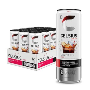 12 Fl Oz (Pack of 12) Spakling Cola CELSIUS Spa 12 Fl Oz (12팩) 스파클링 콜라 CELSIUS 스파클링 콜라 기능성 필수, 12개, 355ml