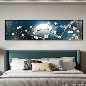 달빛 매화 까치 행운 보석십자수 인테리어 그림 비즈 공예, 170x50cm, 1개