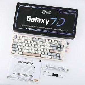 Galaxy 70 갤럭시70 키보드 Epomake 알루미늄 기계식 무선 노브, Huano 블라썸오디세이, 그레이