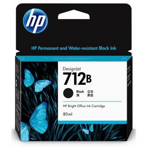 HP712B 검정 잉크 3ED29A (대용량) 디자인젯T650 T630 T230 T250, 1개