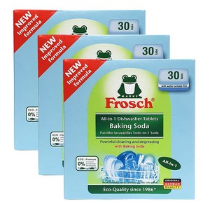 FROSCH 프로쉬 식기세척기세제 베이킹소다 타블렛 올인원(세제+린스) 30개입, 600g, 3개